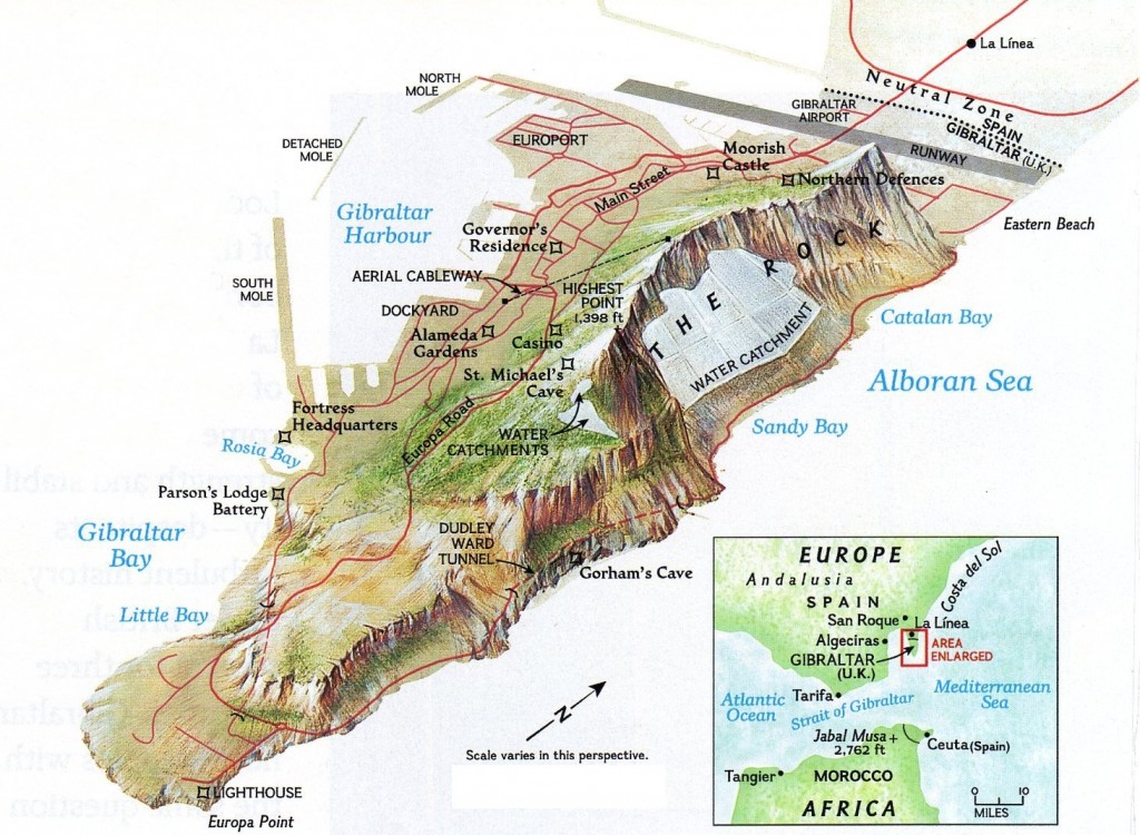 Gibraltar - Map of the Rock