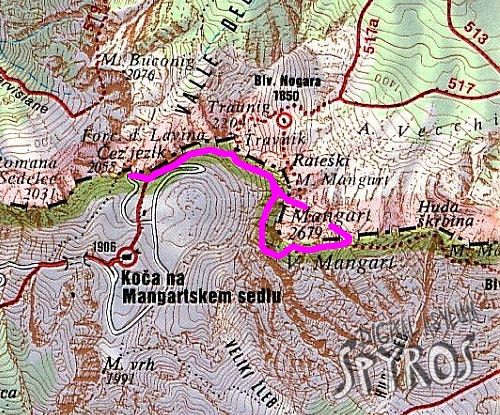 Mangart - Map